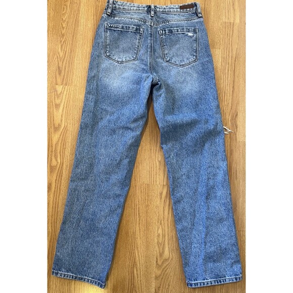 Blank NYC Distressed Light Wash Straight Leg “ The Howard” Jeans Size 25 - Picture 2 of 7